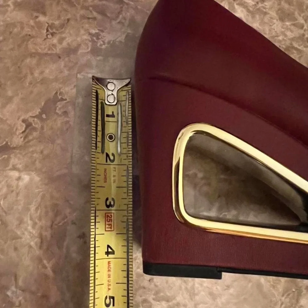 Katy Perry Hollow Wedge Cranberry Faux NIB Women's Size 9.5M NEW See Thru Heel..